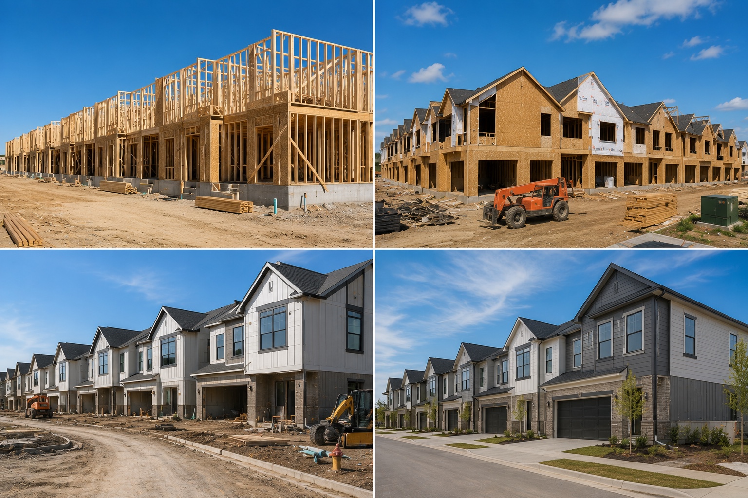 Townhome construction stages